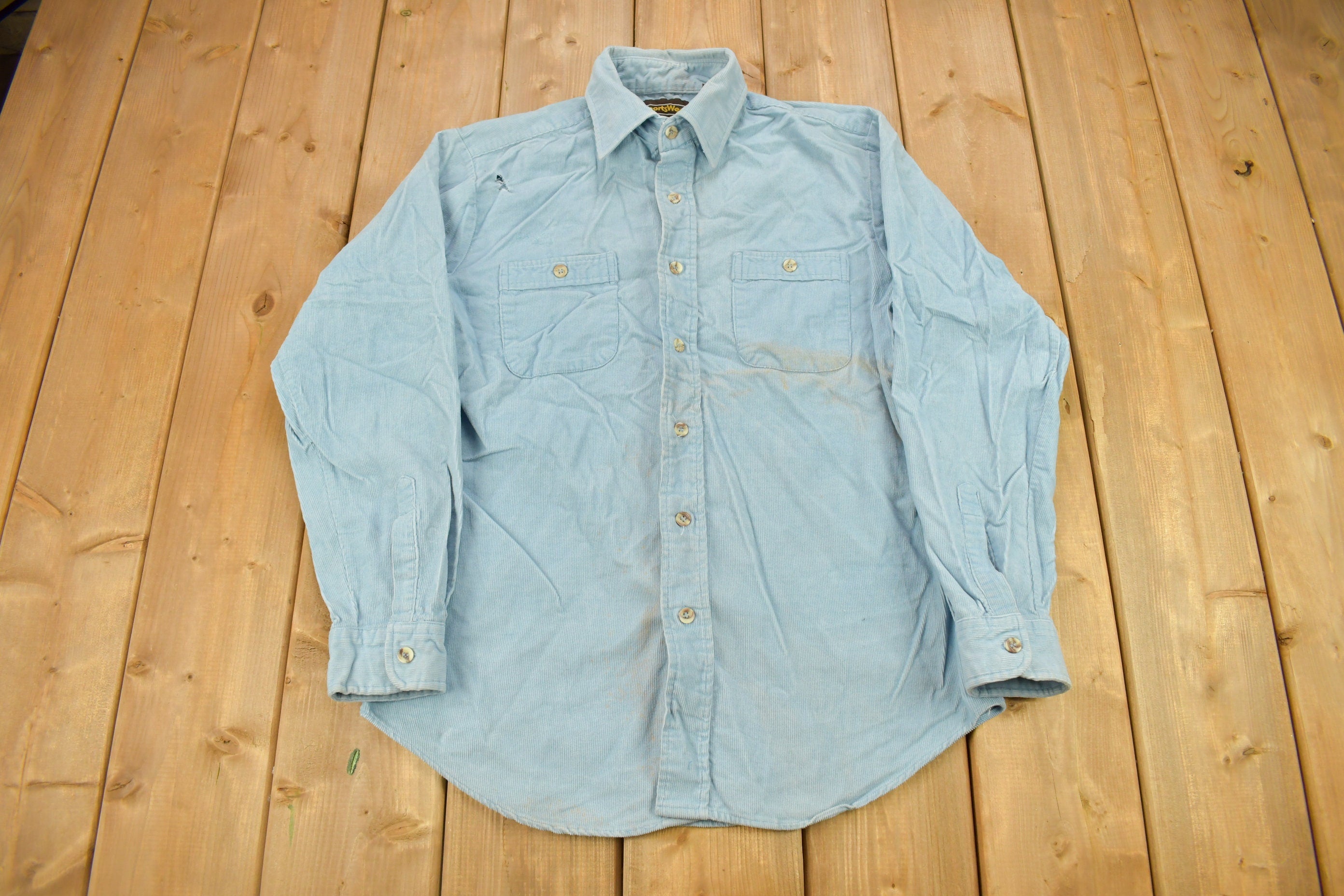 Vintage 1990s Sears Sportswear Corduroy Button Up Shirt