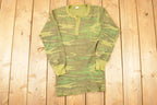 Vintage 1990s Camo Quarter Button Long Johns Crewneck Shirt Men's S