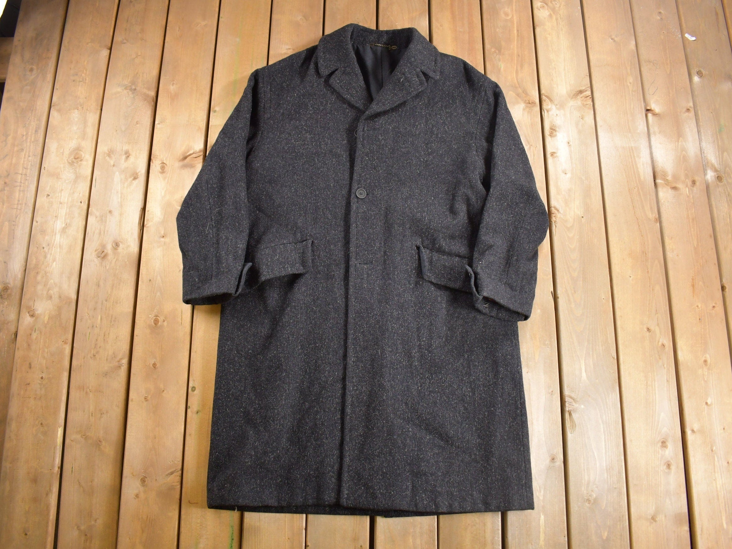Vintage 1980s Wool Full Length Over Coat