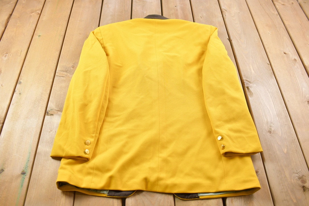 Vintage 1990 Uniforms By Fechheimer Yellow Button Up Blazer