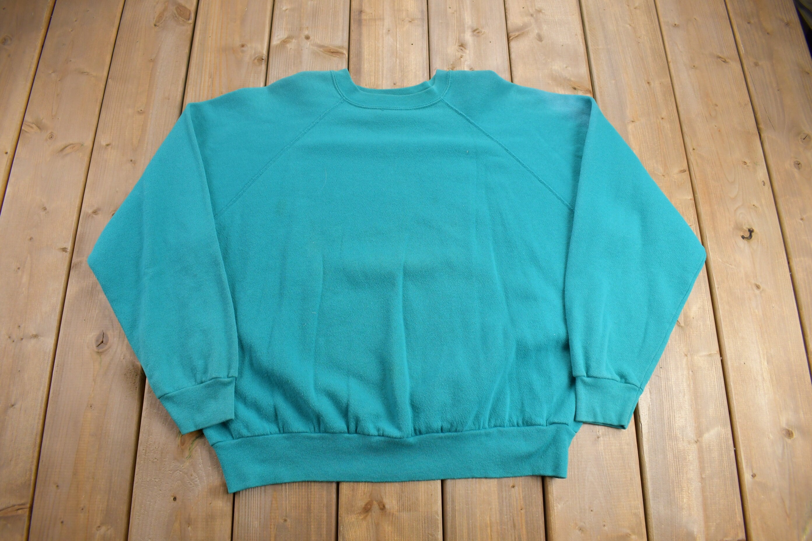 Vintage 1980s Tultex Blue Raglan Crewneck Sweatshirt