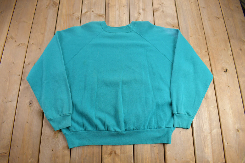 Vintage 1980s Tultex Blue Raglan Crewneck Sweatshirt