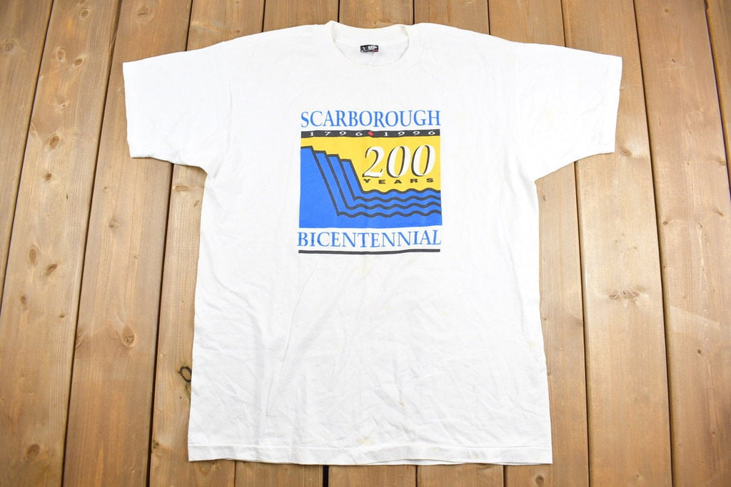 Vintage 1996 Scarborough Bicentennial Graphic T-Shirt