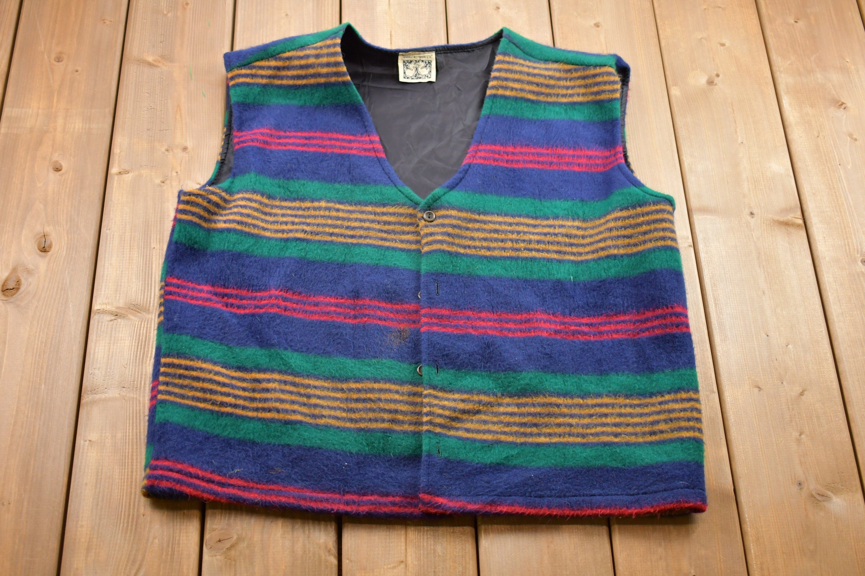 Vintage 1990s Quack Quack Striped Knitted Sweater Vest