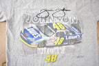 Vintage 1990s NASCAR Jimmie Johnson Racing Graphic T-Shirt Made In USA Size L