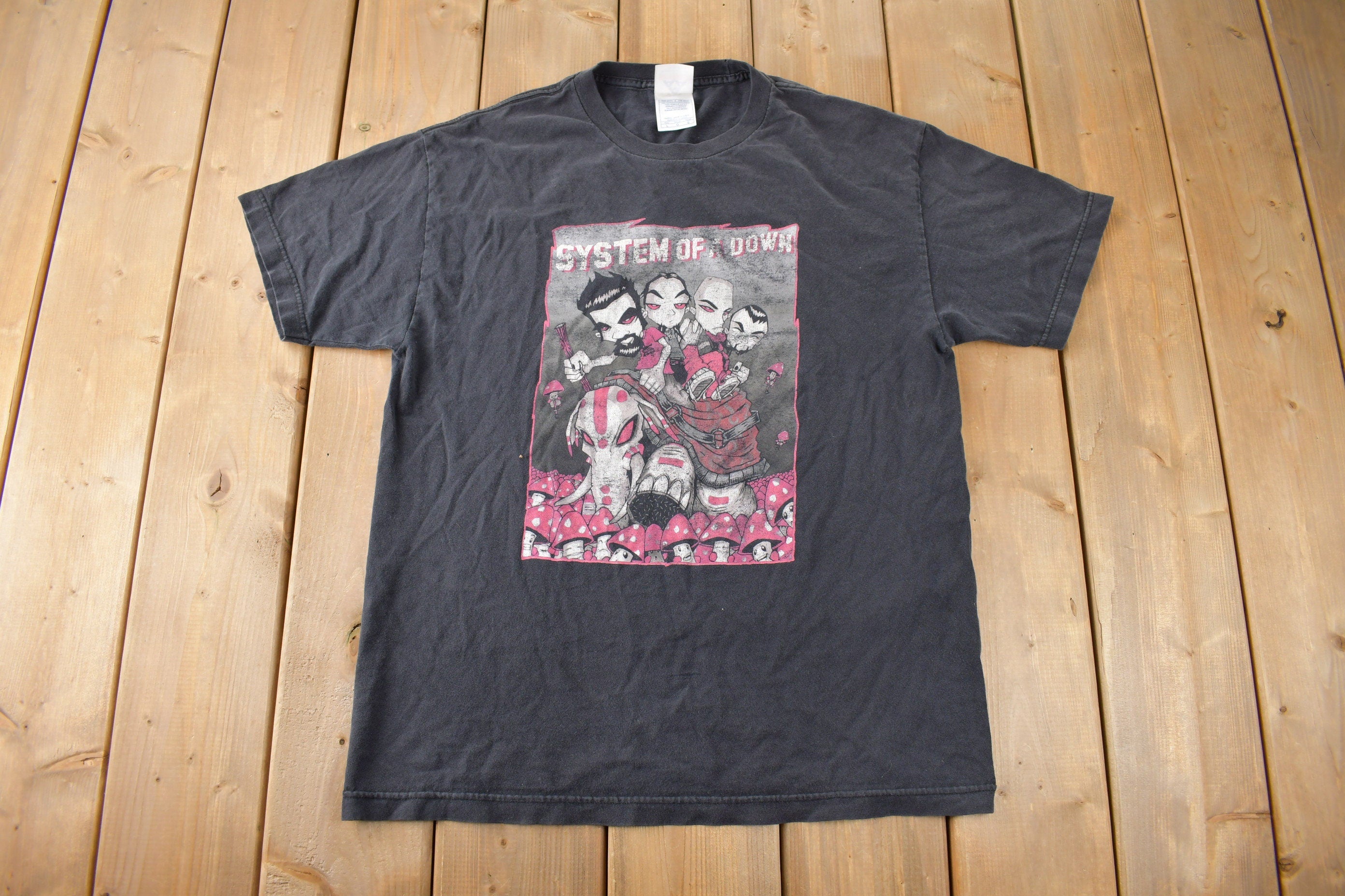 Vintage 2002 System Of A Down Graphic Band Tee Size Large