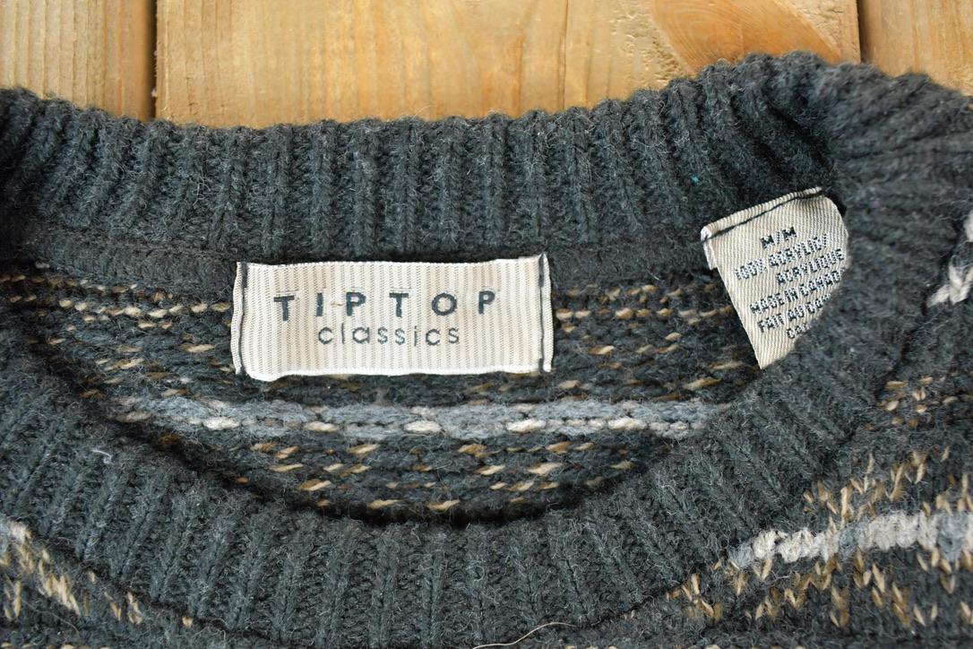 Vintage 1990s TipTop Classics Knit Abstract Pattern Crewneck Sweater Made In Canada  90s Crewneck  Preppy Knits