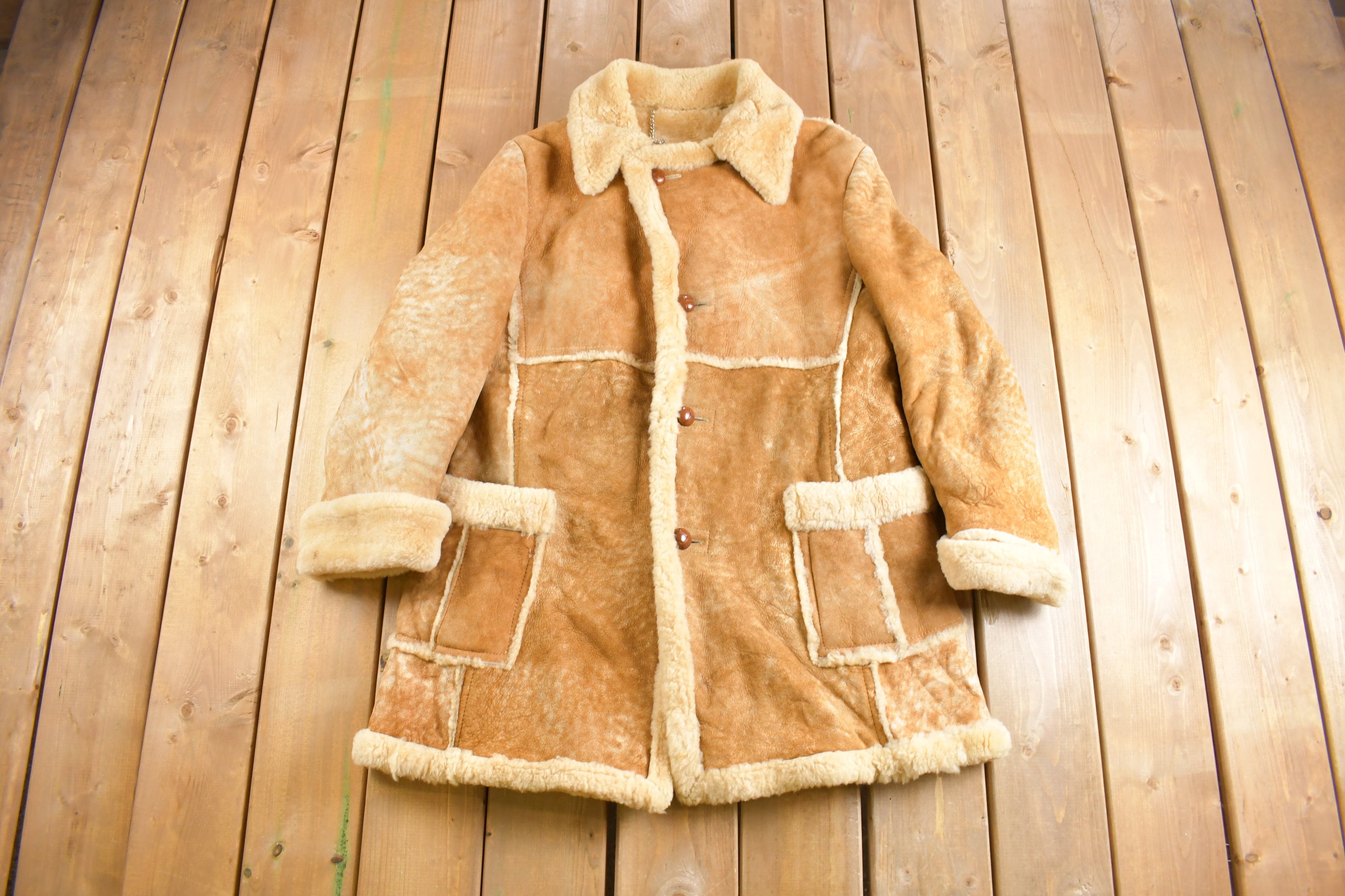 Vintage 1980s Shearling Leather Jacket