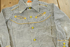 Vintage 1960s King Kole Gingham Check Button Up Western Shirt Youth 6
