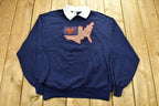 Vintage 90's USA Graphic Collared Crewneck Sweatshirt