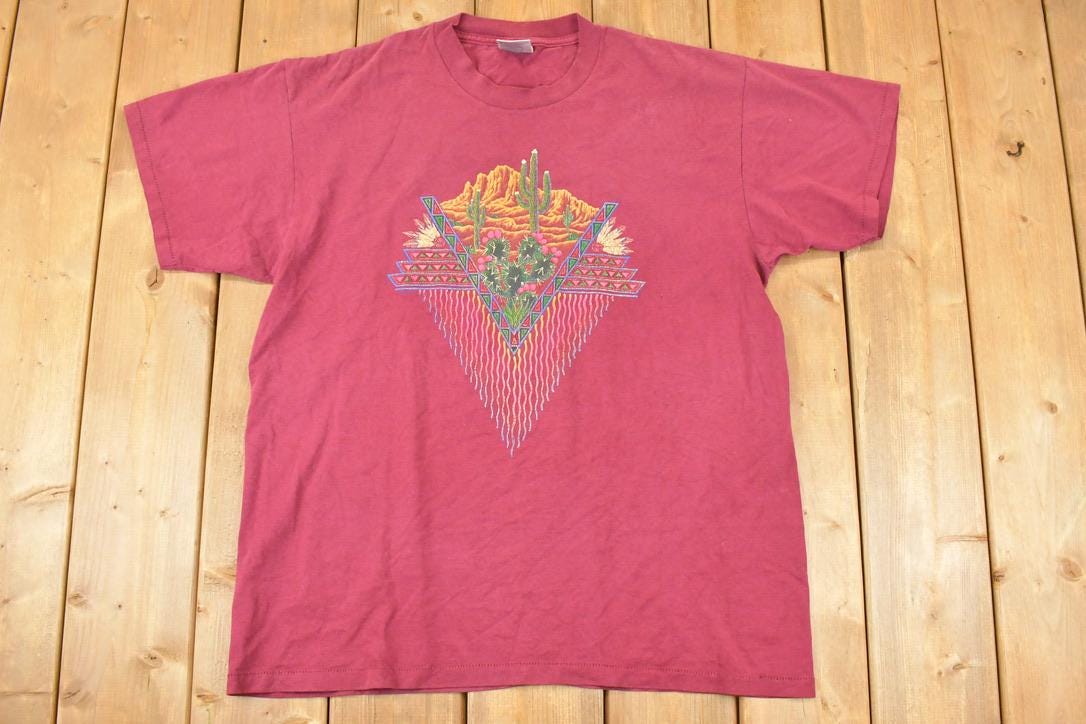 Vintage 1990s Desert Cactus Souvenir Travel T-Shirt Men's XL