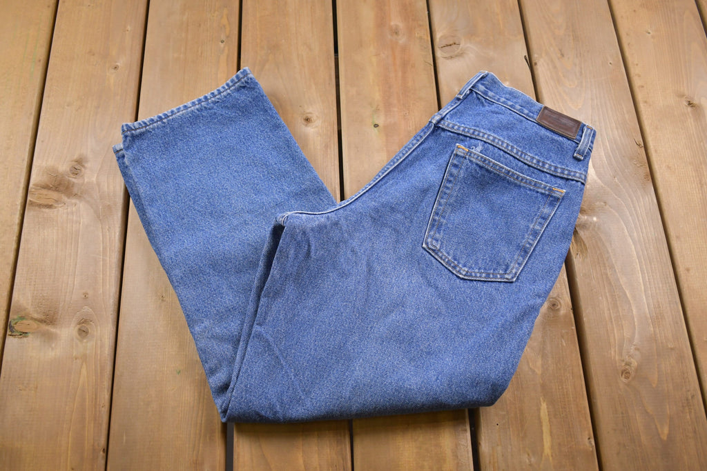 Vintage 1990s L.L Bean Plaid Cotton Lined Jeans 28 x 26