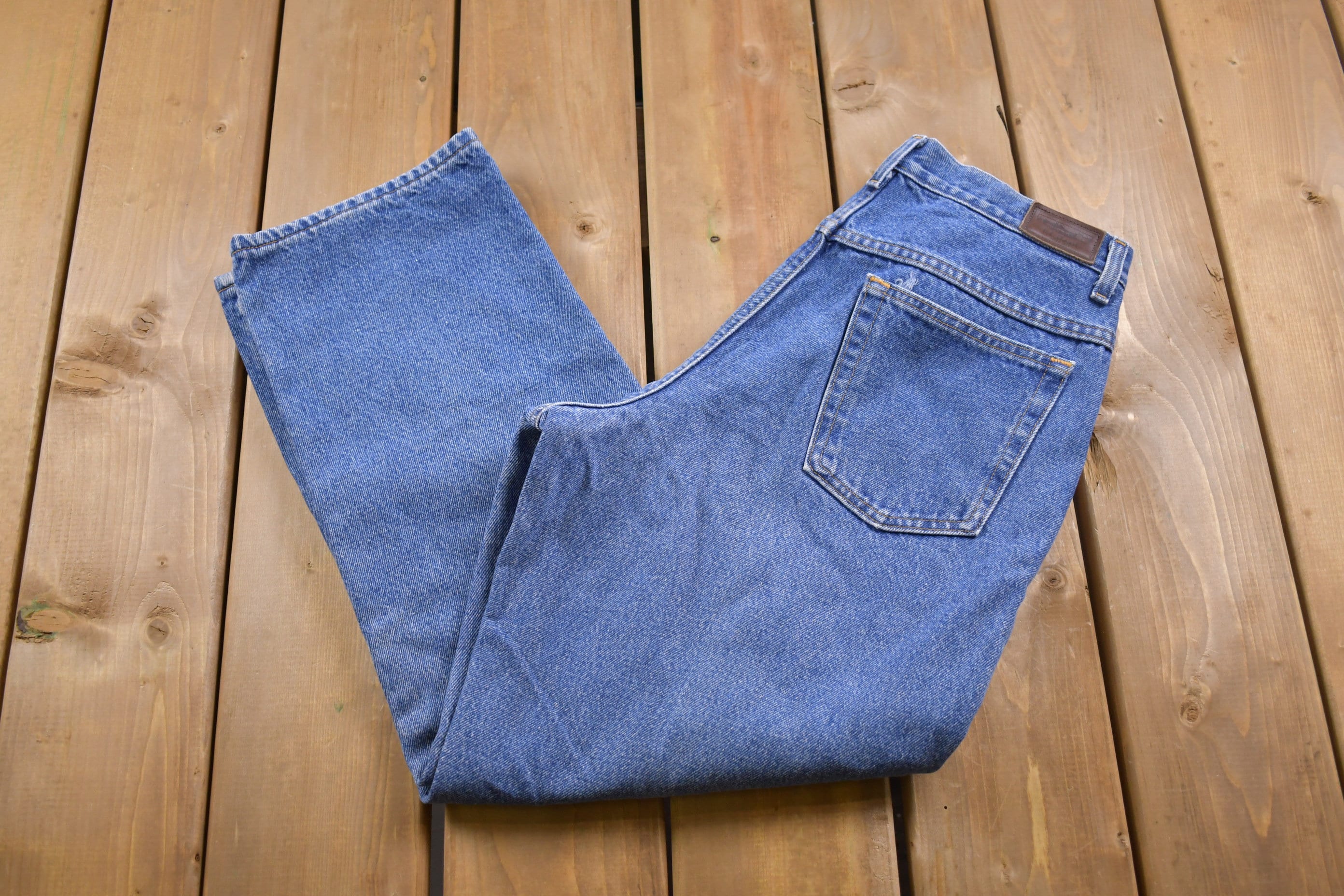 Vintage 1990s L.L Bean Plaid Cotton Lined Jeans 28 x 26