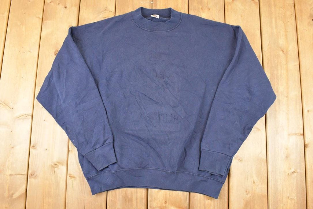 Vintage 1990s FOTL Blank Navy Crewneck Sweatshirt Mens L