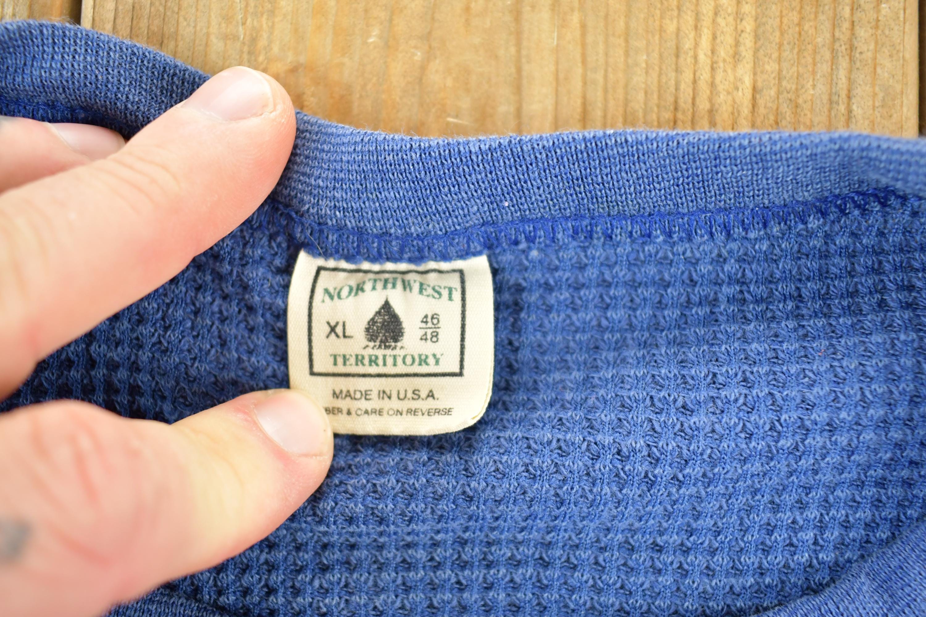 Vintage 1990s Northwest Territory Waffle Knit Souvenir thermal Shirt Men's S
