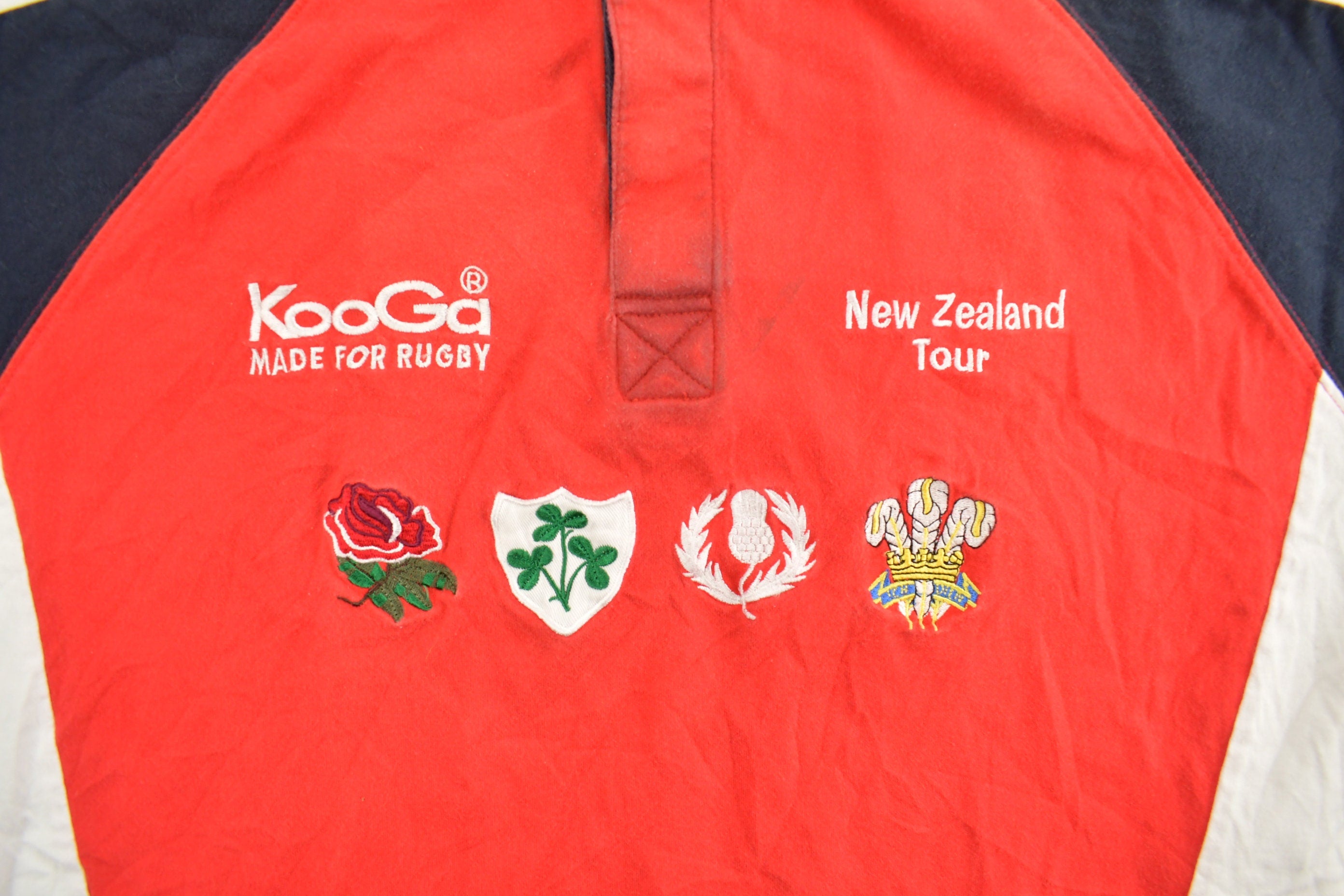 Vintage 1990s KooGa New Zealand Rugby Tour Button Polo Shirt