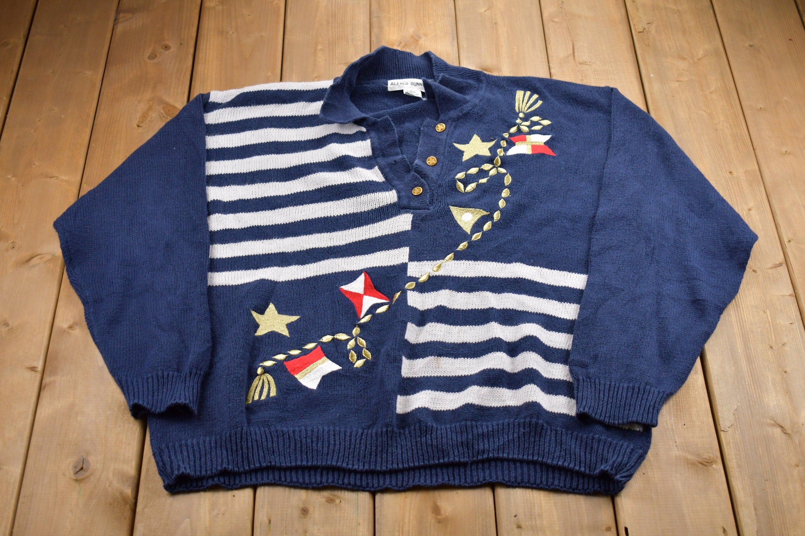 Vintage 1990s Alfred Dunner Kite Graphic Knitted Sweater