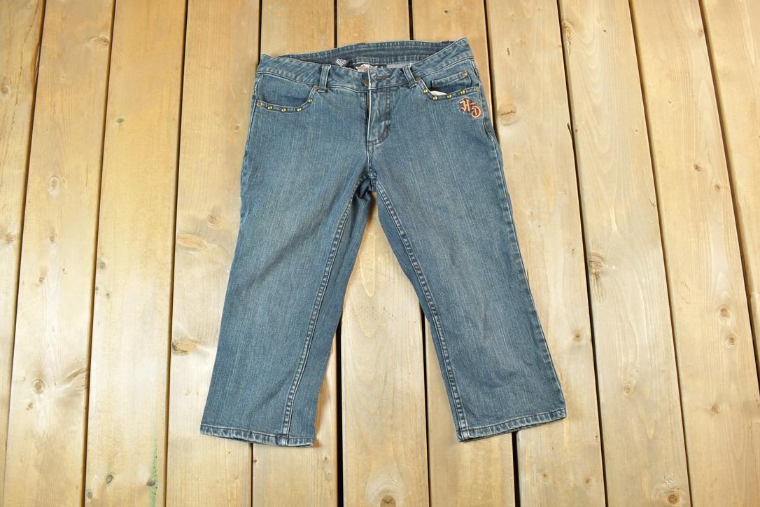 Vintage 1990s Harley Davidson Riveted Jean Shorts