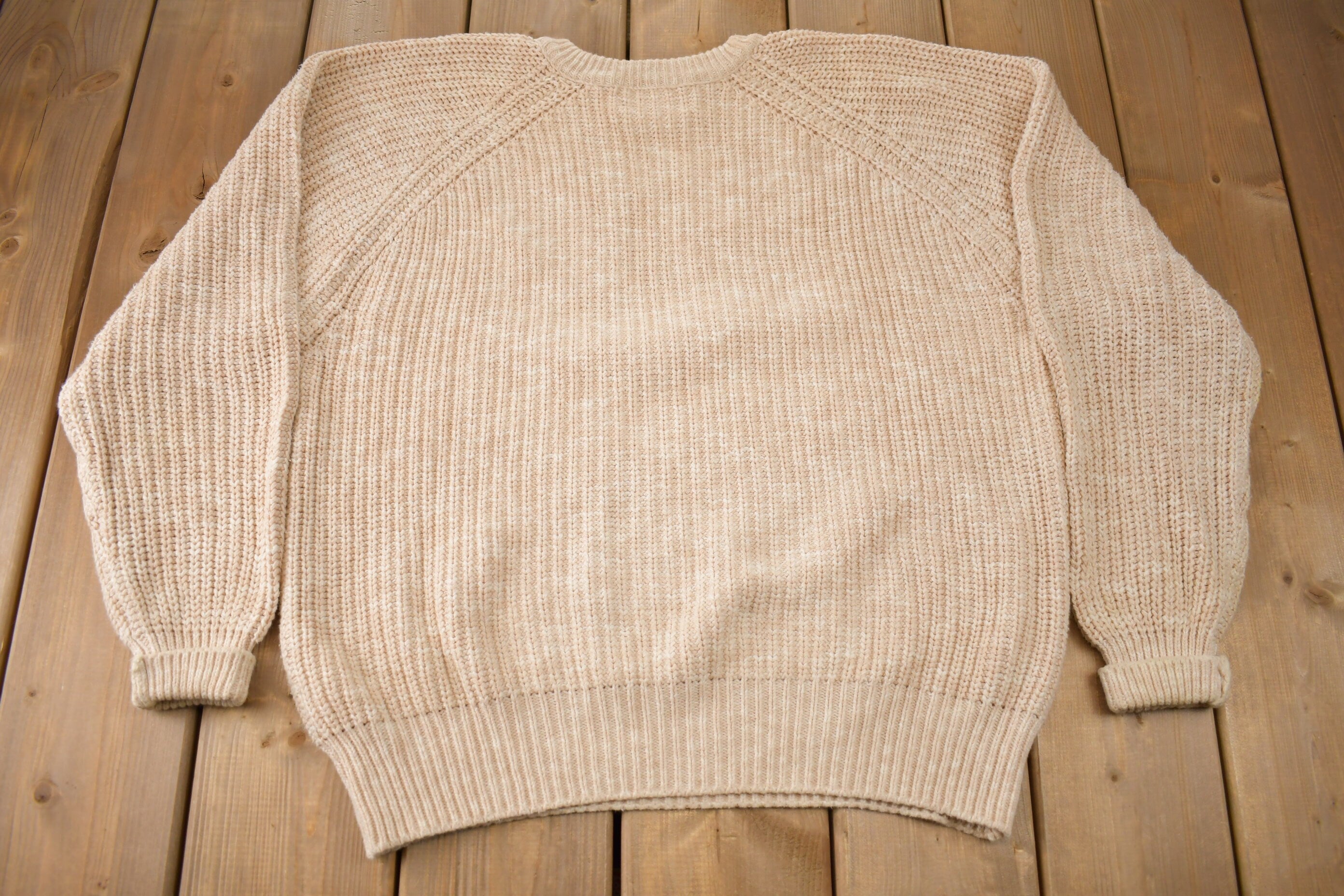 Vintage 1990s LL Bean Women's Knit Crewneck Sweater / Vintage Knit / Outdoorsman / Winter / Made In USA