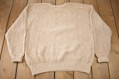 Vintage 1990s LL Bean Women's Knit Crewneck Sweater / Vintage Knit / Outdoorsman / Winter / Made In USA