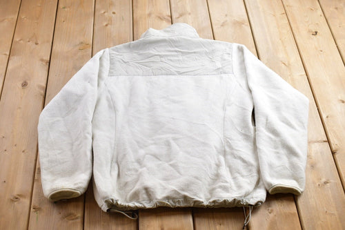 Vintage 1990s North Face White Zip Up Fleece Sweater / Outdoorsman / 90s Sweater / Streetwear / Hiking / Fleece Zip up / North Face Vintage