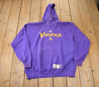 Vintage 2000s Minnesota Vikings NFL Football Embroidered Hoodie Made In USA