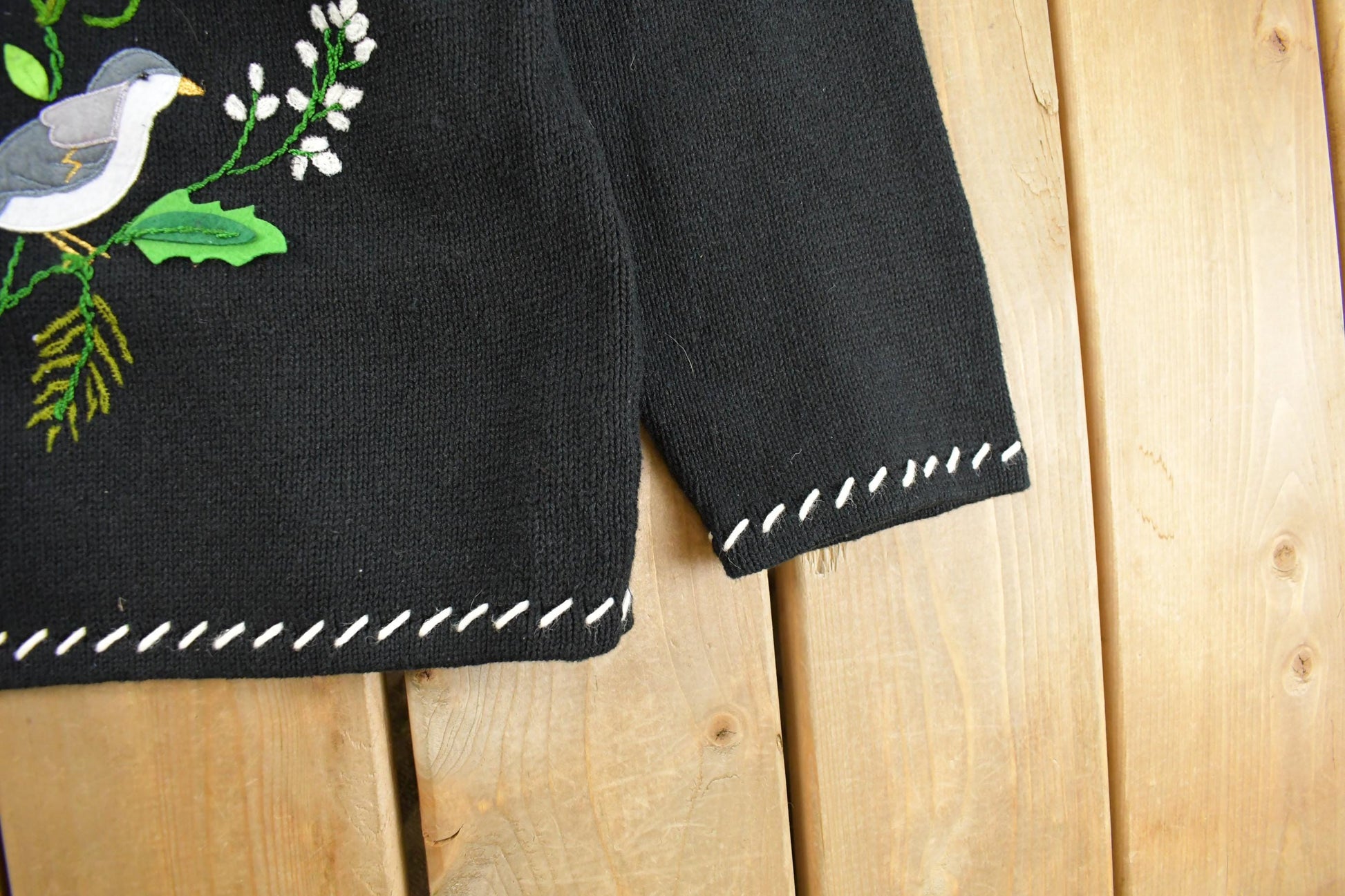 Vintage 1990s Cardinal Birds Graphic Knit Cardigan Sweater Women's 2X