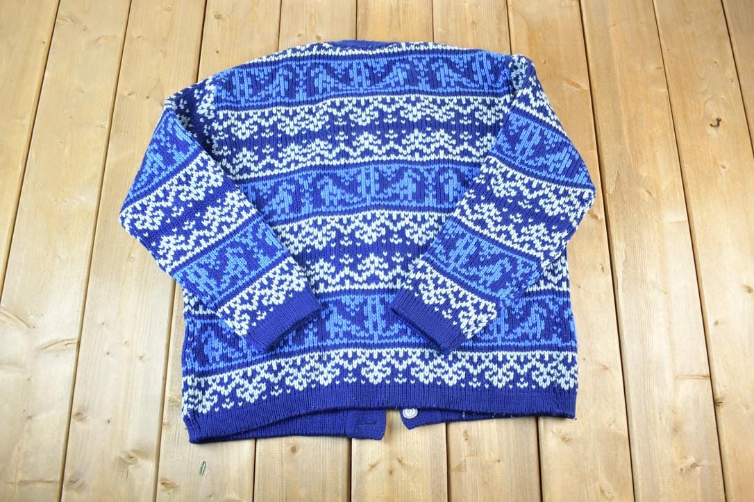 Vintage 1980s Edeltraud Wool Knit Perfect Mild Distress Cardigan Sweater