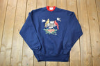 Vintage 1990s Morning Sun Double Collared Cardinal And Birds Crewneck
