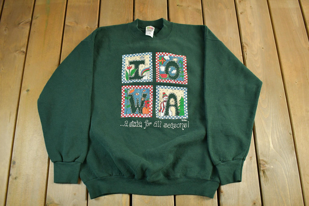 Vintage 1990s Iowa Crewneck Sweatshirt Mens Large