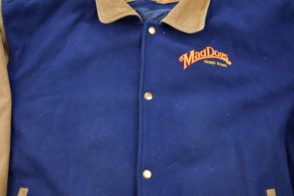 Vintage 1990s Mad Dogs Hong Kong Wool Varsity Jacket Wool
