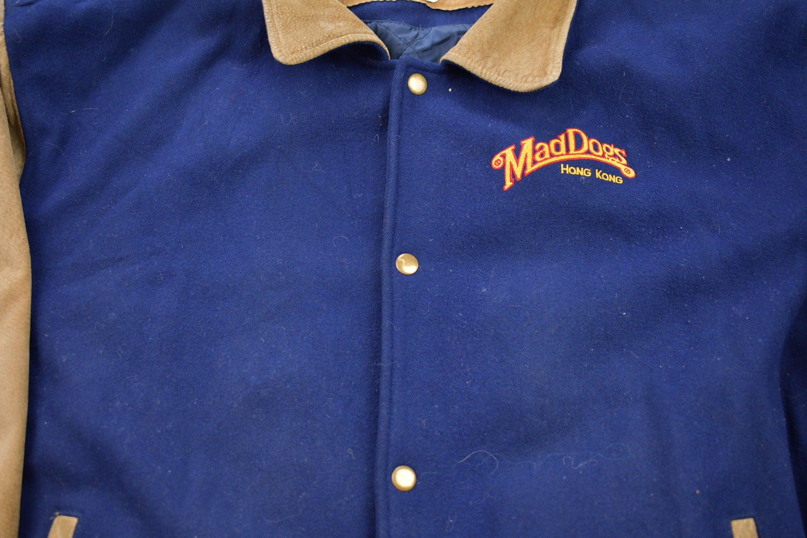 Vintage 1990s Mad Dogs Hong Kong Wool Varsity Jacket Wool