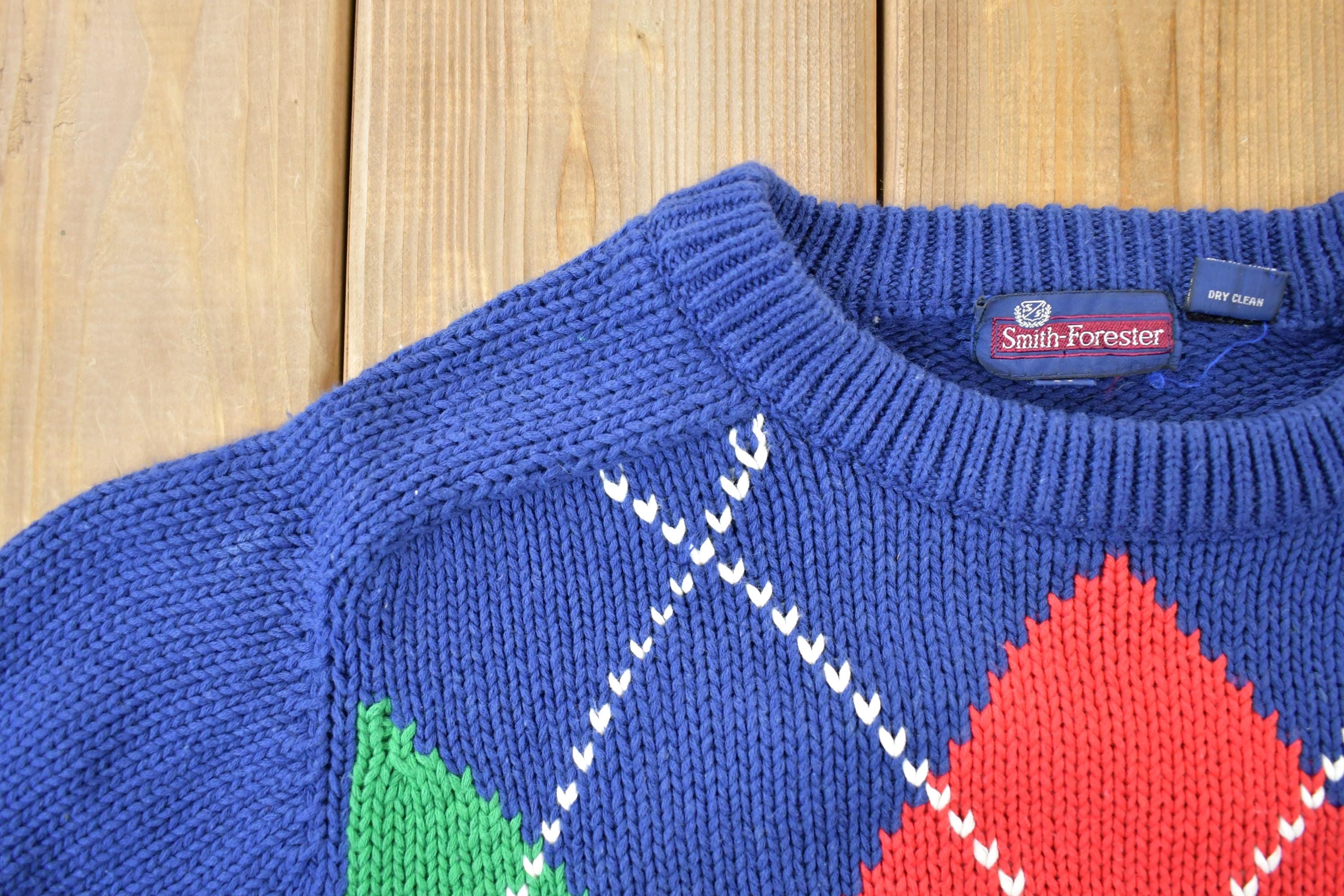 Vintage 1990s Smith Forester 100% Cotton Knit Crewneck Sweater