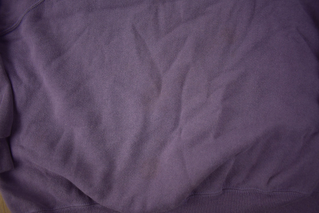 Vintage 1990s Hanes Herway Purple Blank Crewneck Sweatshirt Made In USA