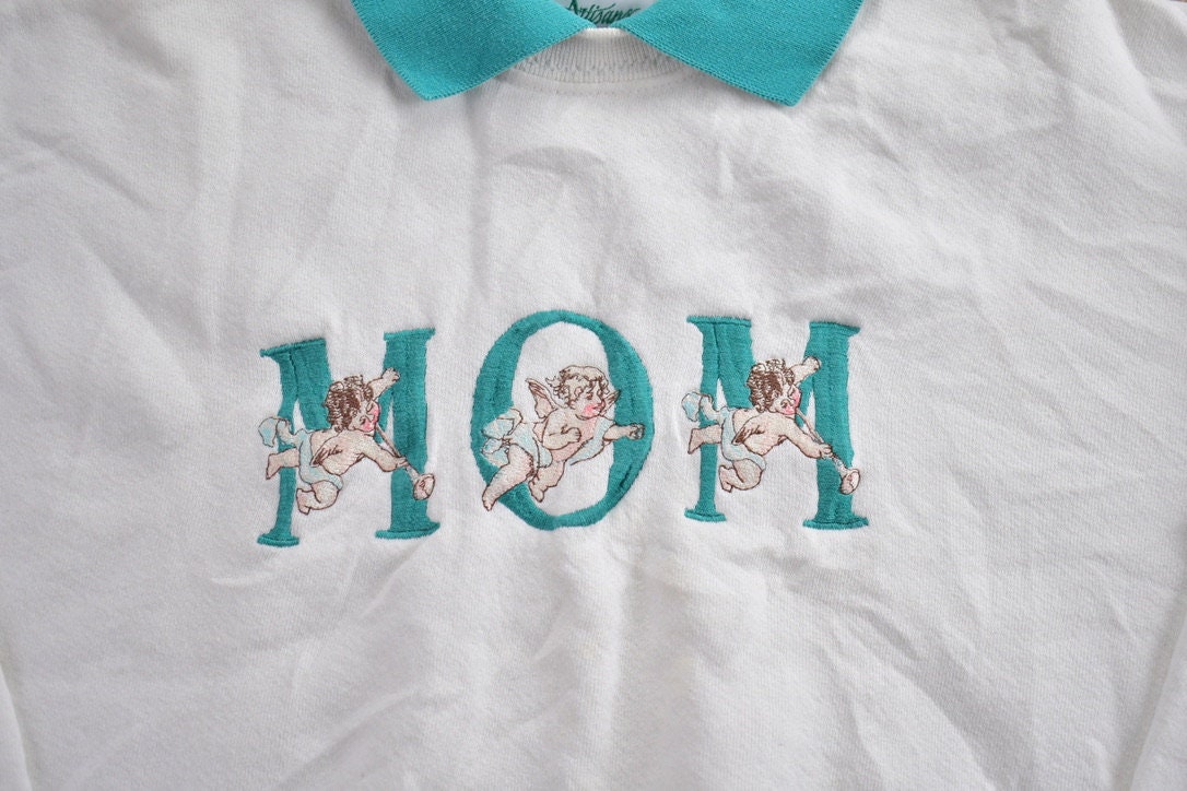 Vintage 1990s Cute Mom Collared Crewneck Sweatshirt