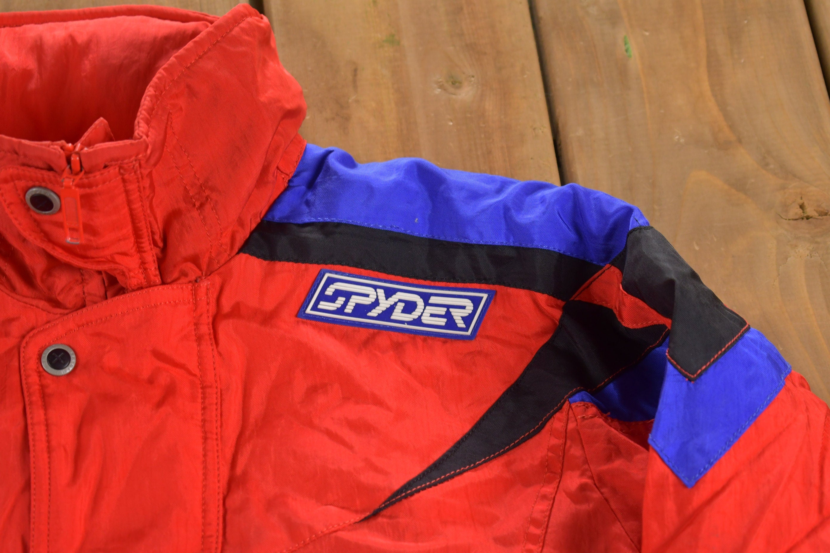 Vintage 1980s Spyder Snowsuit Jumpsuit / Vintage Coveralls / Color Block / One Piece Work Suit / 80s Snowsuit