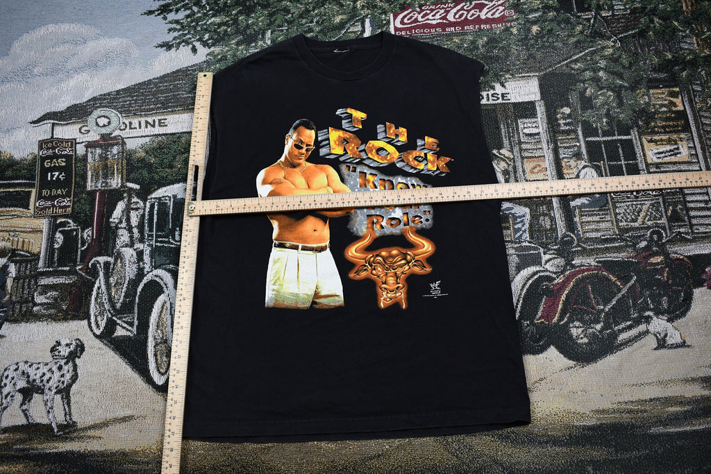 Vintage 1998 The Rock Know Your Role Graphic T Shirt