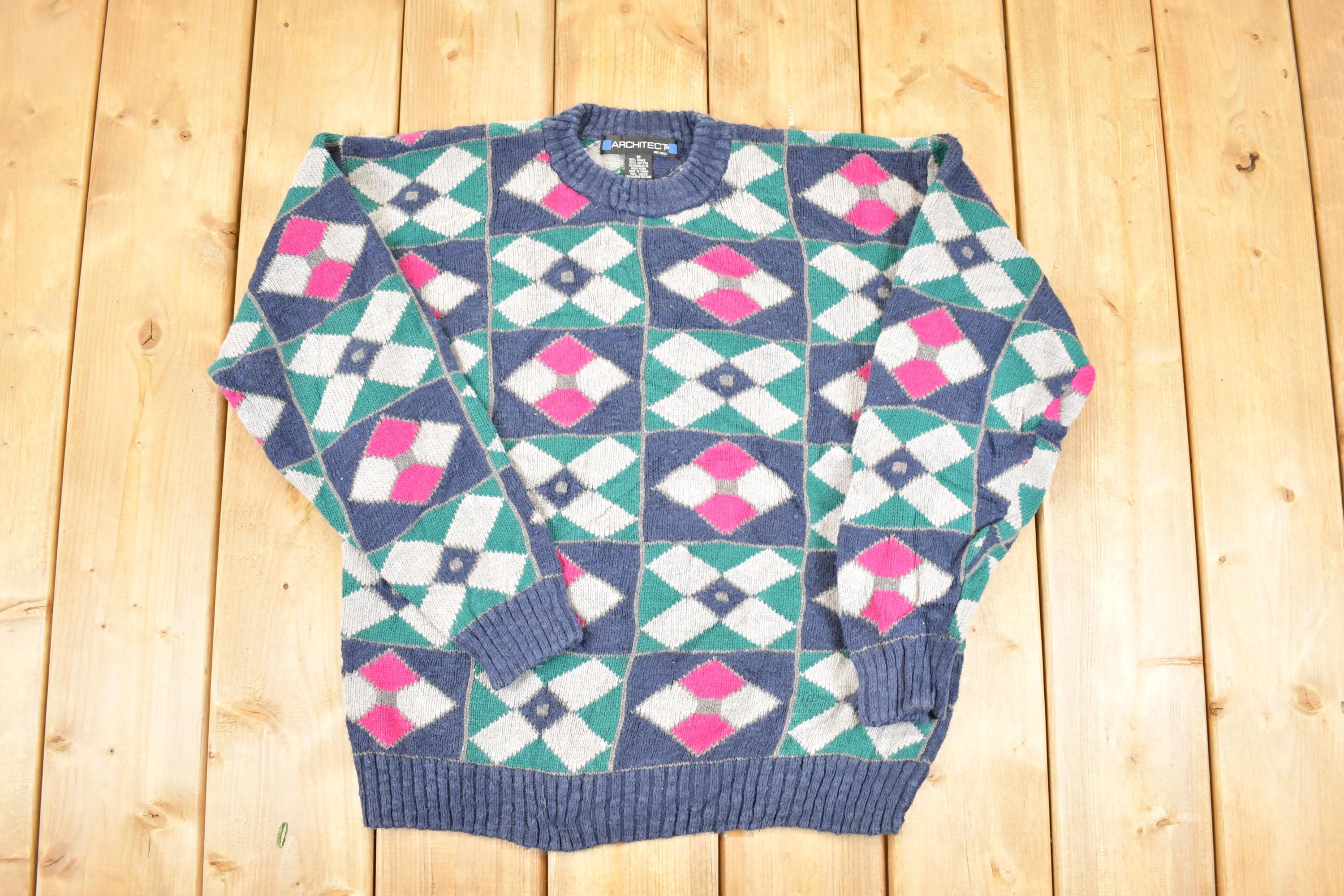 Vintage 1990s Architect Knit Crewneck Sweater Men's M