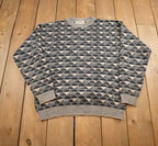 Vintage 1990s Natural Issue Abstract Pattern Knit Crewneck Sweater