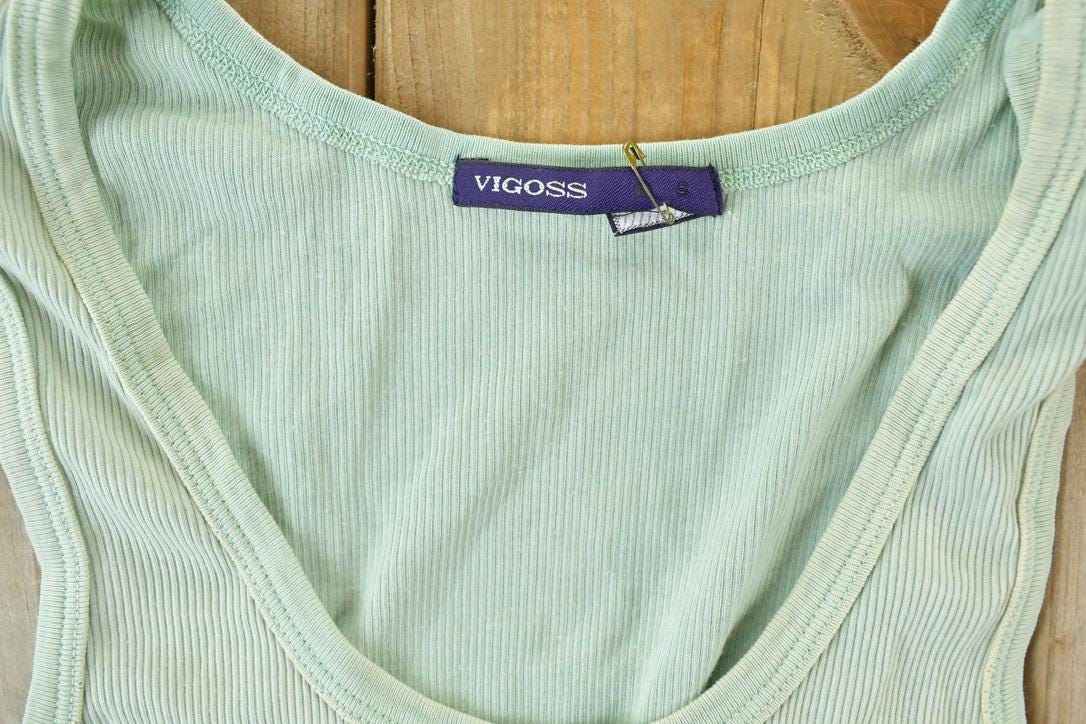 Women Vintage Vigoss Tank Top / Contrast Stitch / Internet Famous Clothing / Over Dyed