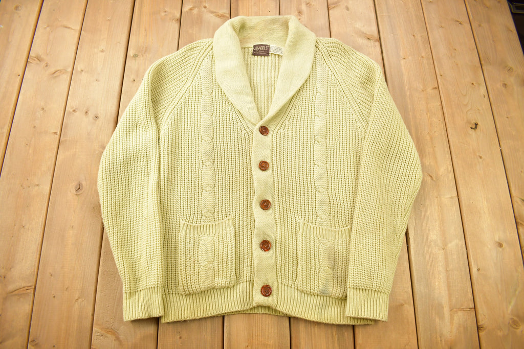 Vintage 1980s Gimbels Blank Acrylic Cardigan Sweater