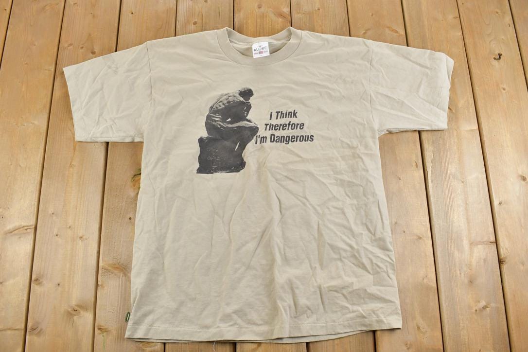Vintage 1990s Dangerous Thinkers Graphic T-Shirt  Vintage T Shirt  Streetwear  Graphic Tee  Single Stitch