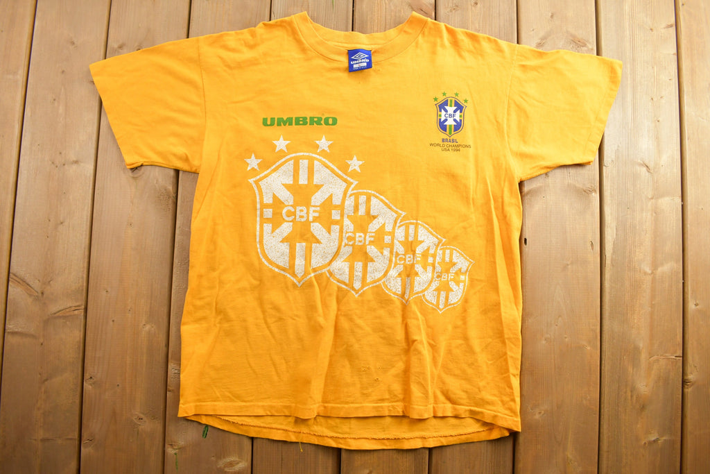 Vintage 1990s Brazil World Cup Champions Graphic T Shirt