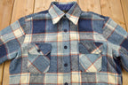 Vintage 1980s Double Breasted Plaid Flannel Button Up Shirt
