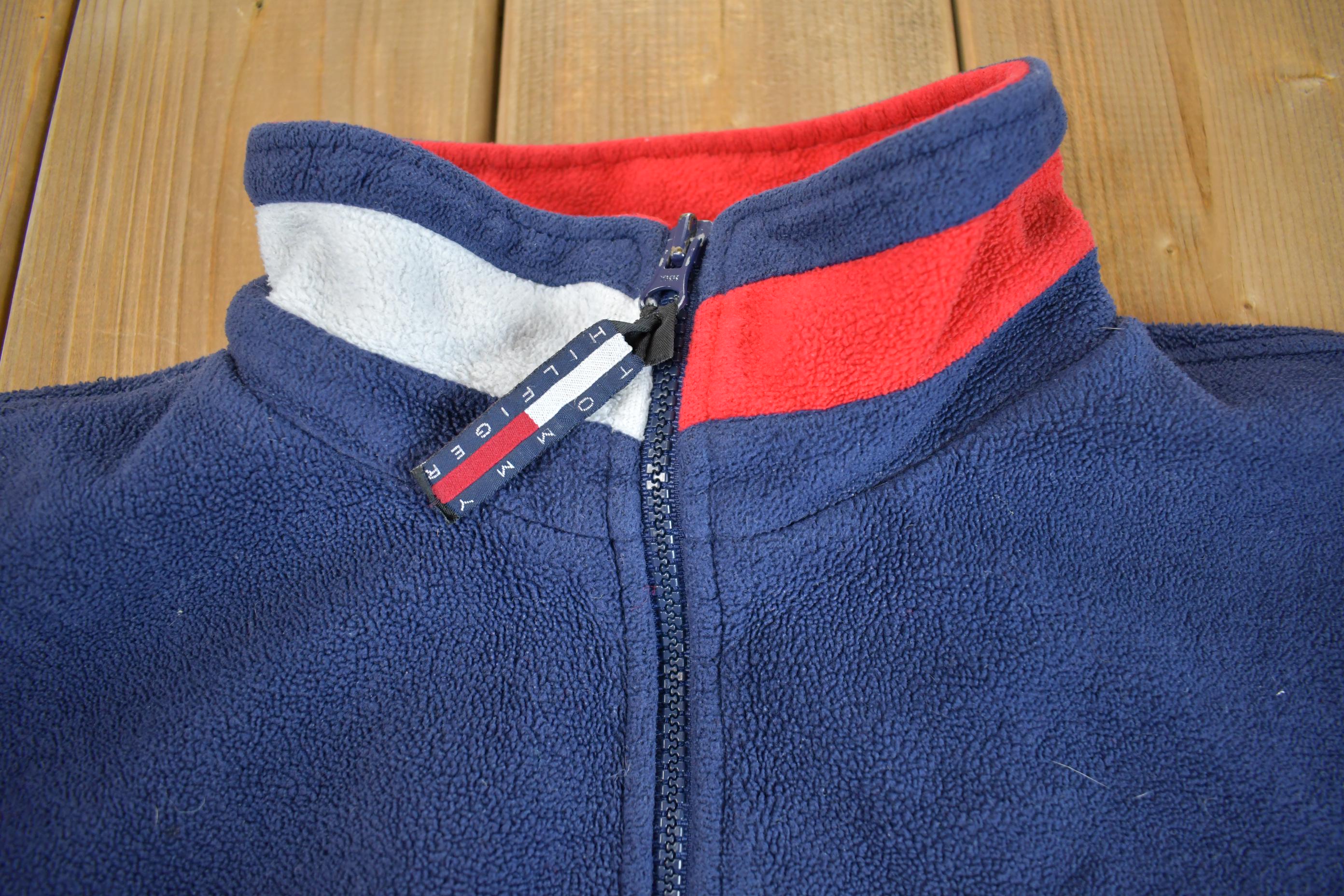 Vintage 1990s Tommy Hilfiger Quater Zip Fleece Sweater - XL