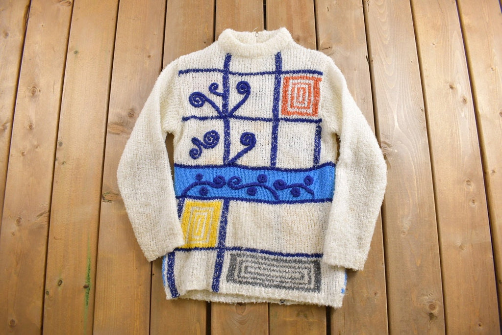 Vintage 1970s Miss Holly Abstract Cute Knitted Sweater