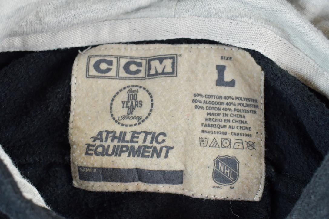 Vintage 1990s Detroit Red Wings NHL CCM Hockey Hoodie Jersey Sweatshirt / Made In USA / Vintage Sportswear / Embroidered / Hockey