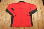 Vintage 1990s Tommy Hilfiger Collared Embroidered Quarter Zip Fleece Sweater