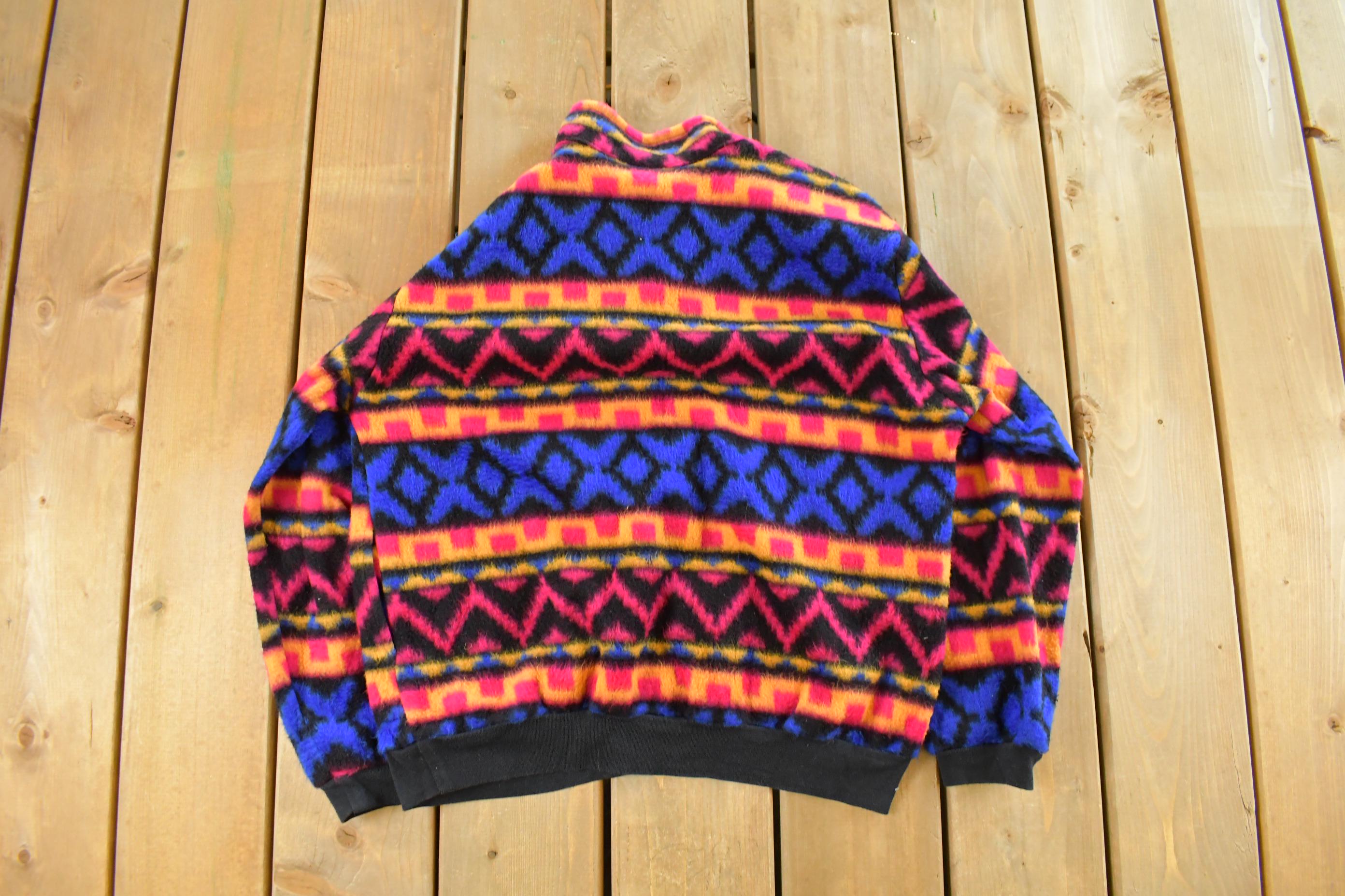 Vintage 1990s Petite Sophisticate Quarter Zip Fleece Sweater Women's Medium