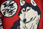 Vintage 1990s Genesis Wolf Ecuadorian Wool Knit Full Zip Hooded Sweater